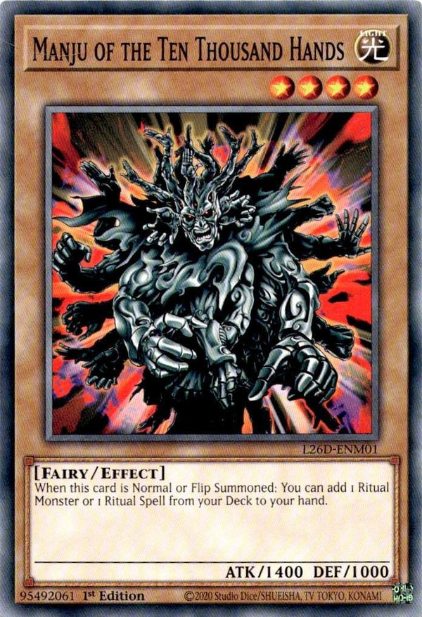 Yugioh Manju of the Ten Thousand Hands L26D-ENM01 Common 1st Edition NM