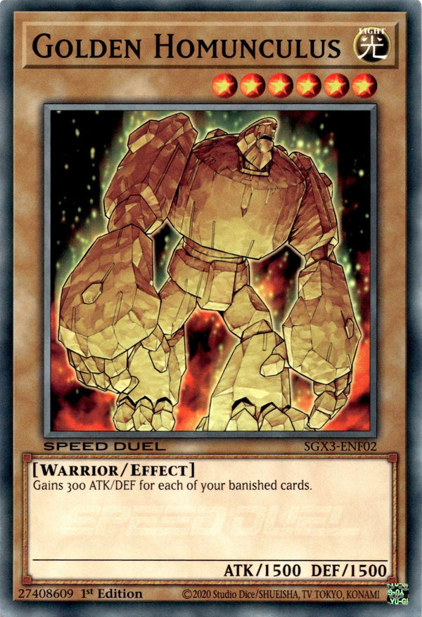 Yugioh Golden Homunculus SGX3-ENF02 Speed Duel Common 1st Edition NM