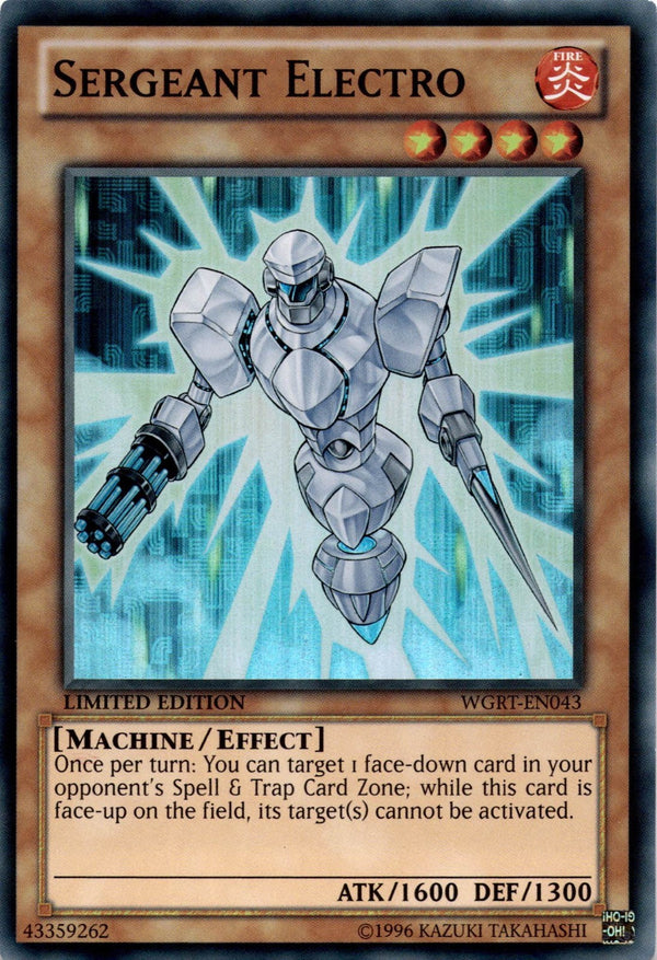 Yugioh Sergeant Electro WGRT-EN043 Super Rare Limited Edition LP