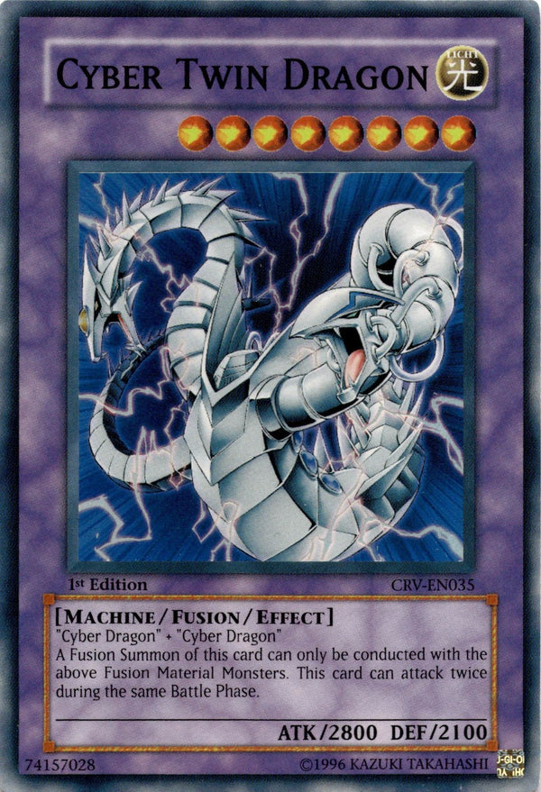 Yugioh Cyber Twin Dragon CRV-EN035 Super Rare 1st Edition VLP/NM