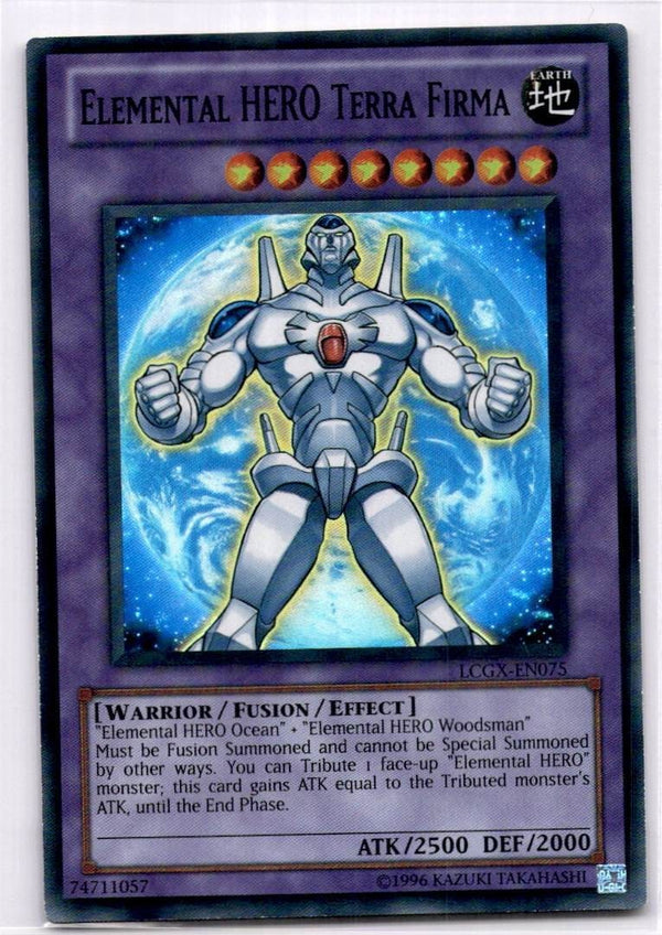 Yugioh Elemental HERO Terra Firma LCGX-EN075 Super Rare Unlimited Edition NM