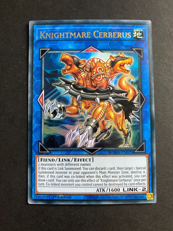 Yugioh Knightmare Cerberus MAMA-EN070 Ultra Rare 1st Edition NM