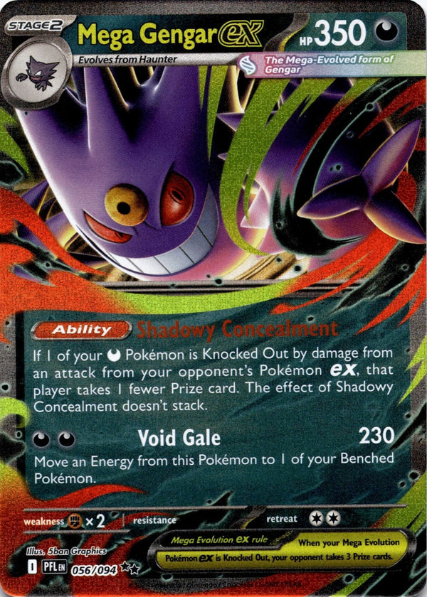 Pokemon Mega Gengar ex 056/094 Phantasmal Flames Full Art Holo NM