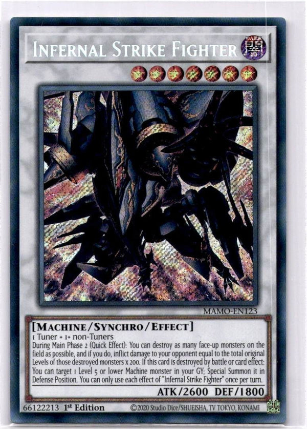 Yugioh Infernal Strike Fighter MAMO-EN123 Secret Rare 1st Edition NM
