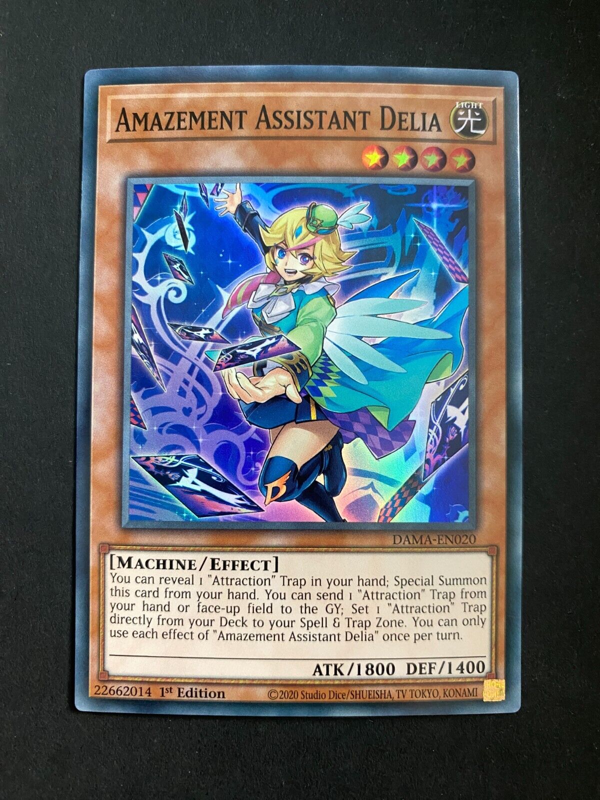 Yugioh Amazement Assistant Delia DAMA-EN020 Super Rare 1st Edition NM