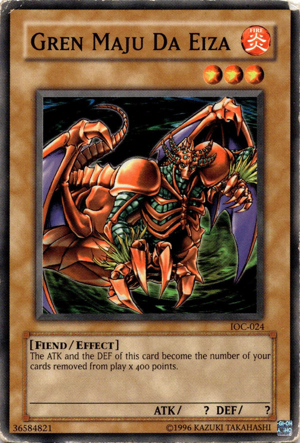 Yugioh Gren Maju Da Eiza IOC-024 Common Unlimited Edition DAMAGED