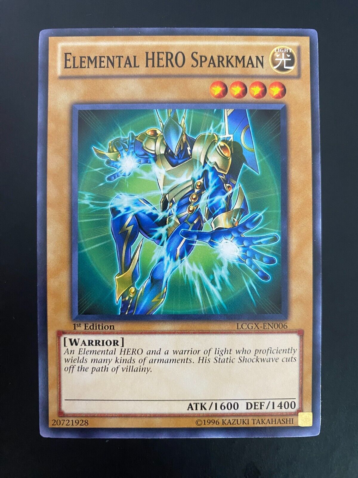 Yugioh Elemental Hero Sparkman LCGX-EN006 Common 1st Edition NM/MINT