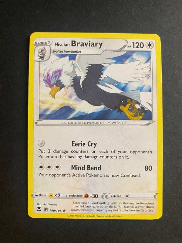 Pokemon Hisuian Braviary 149/195 Silver Tempest Rare Non Holo LP