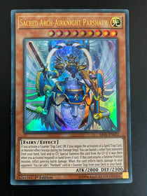 Yugioh Sacred Arch-Airknight Parshath SR05-EN001 Ultra Rare 1st Edition LP/VLP