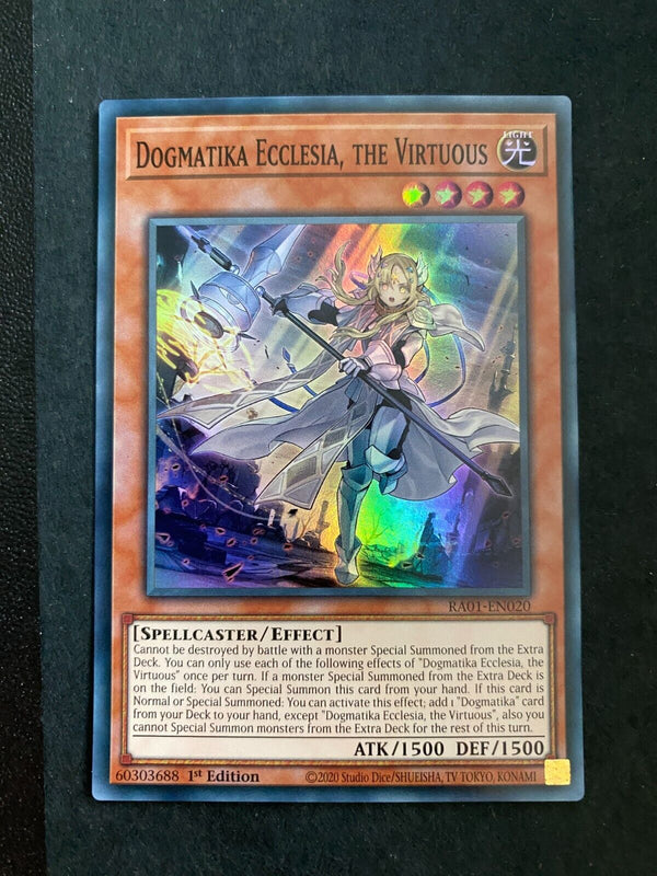 Yugioh Dogmatika Ecclesia, the Virtuous RA01-EN020 Super Rare 1st Edition LP
