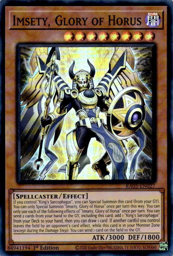 Yugioh Imsety, Glory of Horus RA05-EN027 NA Print Super Rare 1st Edition NM
