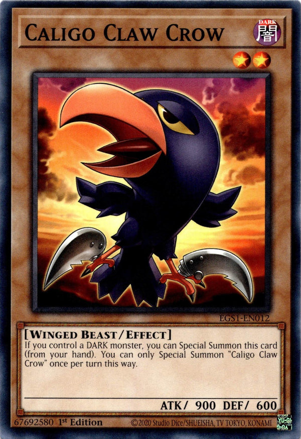 Yugioh Caligo Claw Crow EGS1-EN012 Common 1st Edition NM