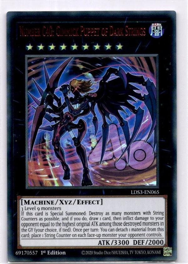 Yugioh Number C40: Gimmick Puppet of Dark Strings LDS3-EN065 Ultra Rare NM