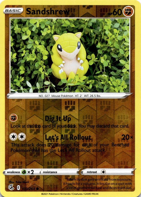Pokemon Sandshrew 131/264 Fusion Strike Reverse Holo LP