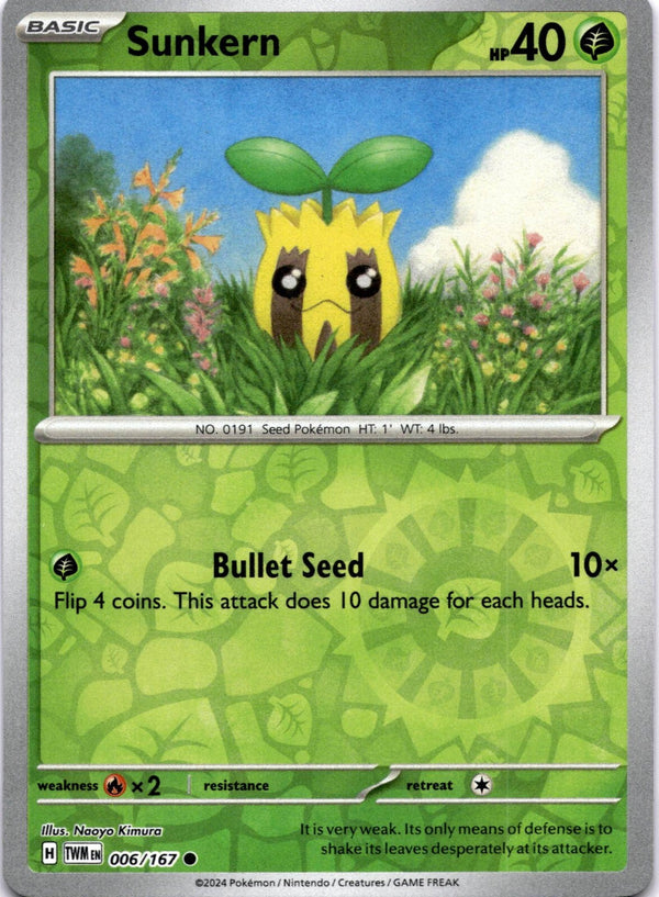 Pokemon Sunkern 006/167 Twilight Masquerade Reverse Holo NM