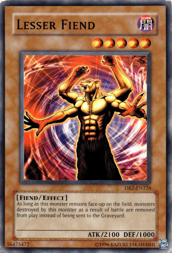 Yugioh Lesser Fiend DB2-EN126 Common Unlimited Edition HP