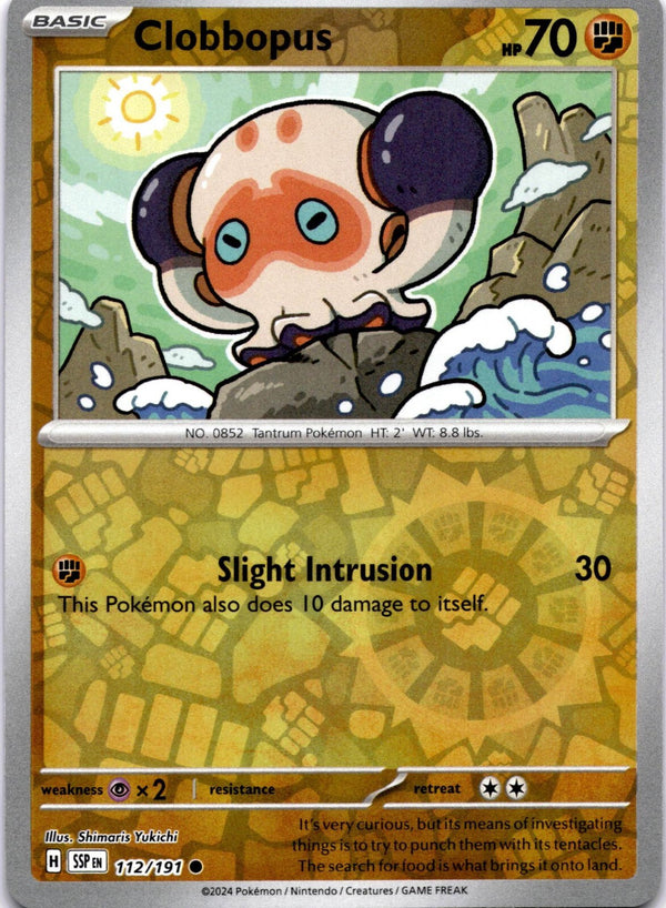 Pokemon Clobbopus 112/191 Surging Sparks Reverse Holo NM