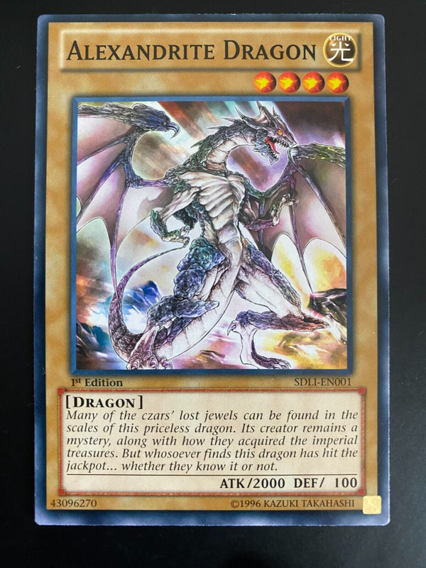 Yugioh Alexandrite Dragon SDLI-EN001 Common 1st Edition Light Play