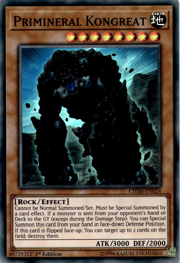 Yugioh Primineral Kongreat CHIM-EN024 Super Rare 1st Edition NM
