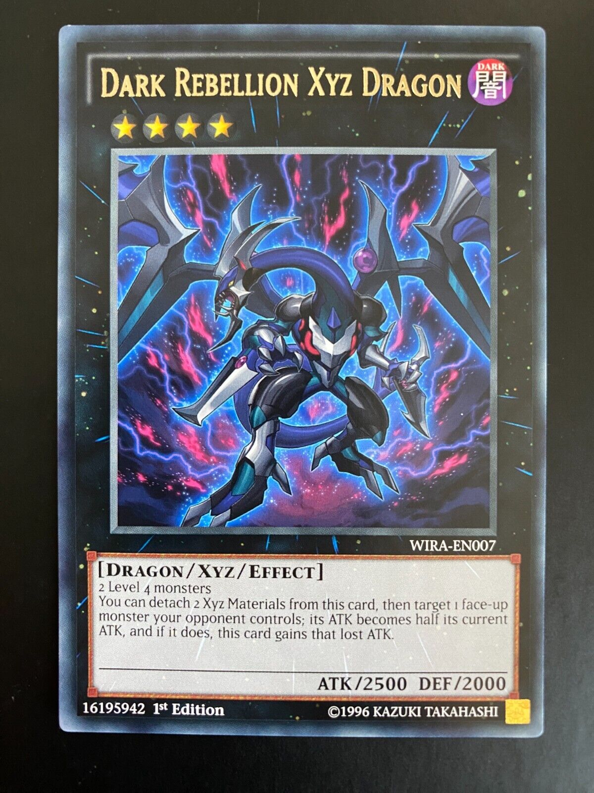 Yugioh Dark Rebellion Xyz Dragon WIRA-EN007 Rare 1st Edition NM