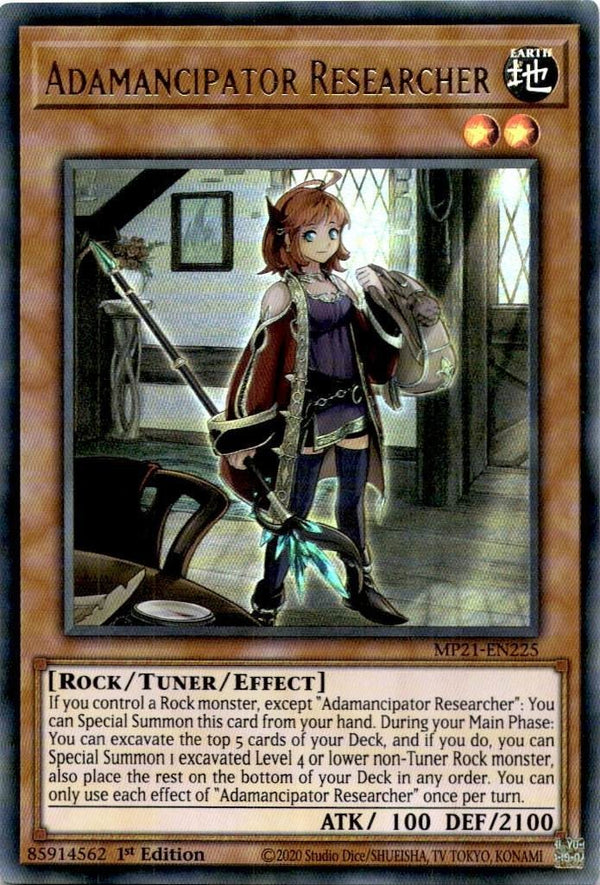 Yugioh Adamancipator Researcher MP21-EN225 Ultra Rare 1st Edition NM