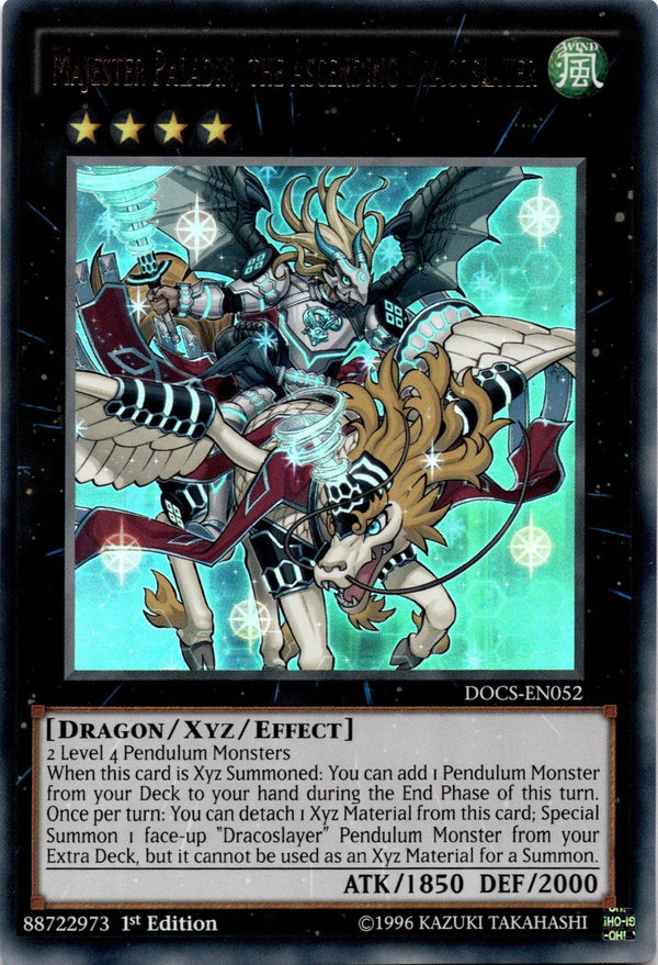 Yugioh Majester Paladin, the Ascending Dracoslayer DOCS-EN052 Ultra Rare  HP/MP