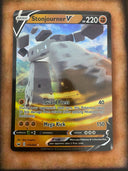 Pokemon Stonjourner V 115/202 Sword Shield Base Full Art Holo NM/MINT