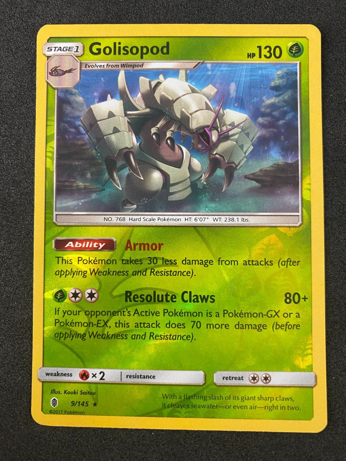 Pokemon Golisopod 9/145 Guardians Rising Reverse Holo NM