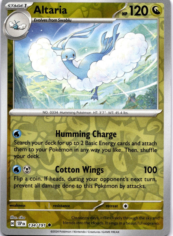 Pokemon Altaria 134/191 Surging Sparks Reverse Holo NM