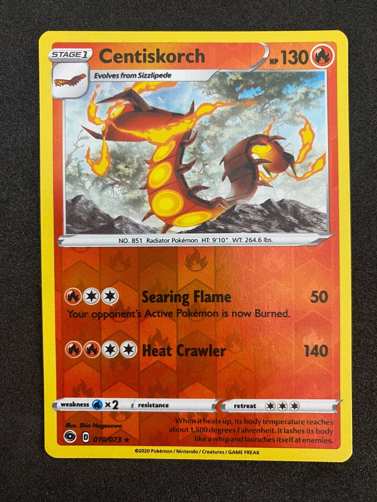 Pokemon Centiskorch 010/073 Champion's Path Reverse Holo NM-MINT