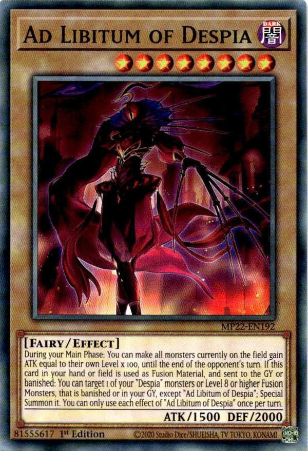 Yugioh Ad Libitum of Despia MP22-EN192 Common 1st Edition NM