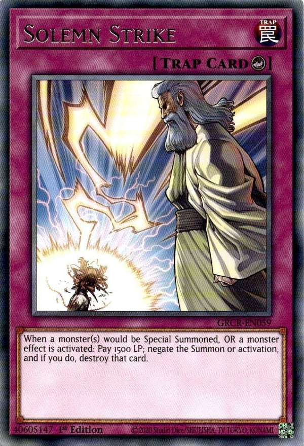 Yugioh Solemn Strike GRCR-EN059 Rare 1st Edition NM