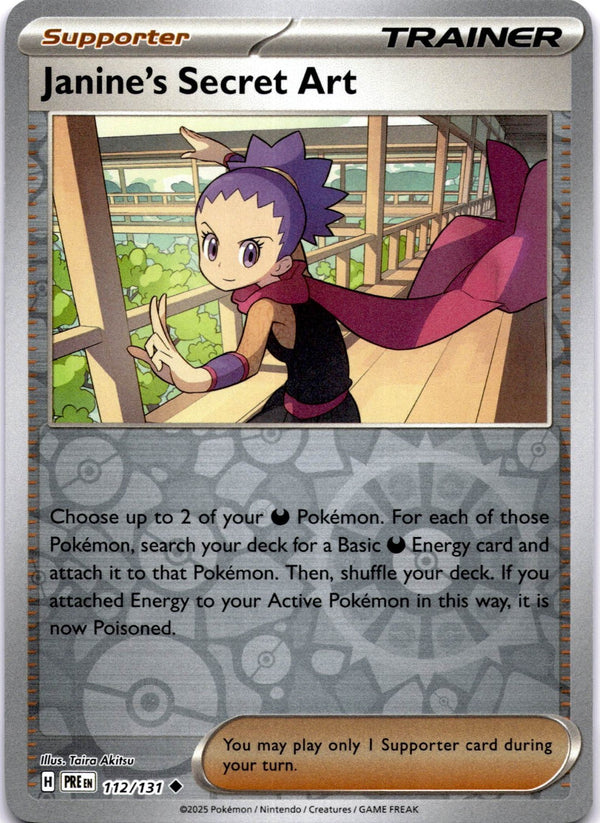 Pokemon Janine's Secret Art 112/131 Prismatic Evolutions Reverse Holo NM