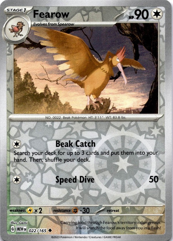 Pokemon Fearow 022/165 Pokemon 151 Reverse Holo NM