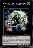 Yugioh Number 56: Gold Rat ZTIN-EN013 Super Rare 1st Edition DAMAGED
