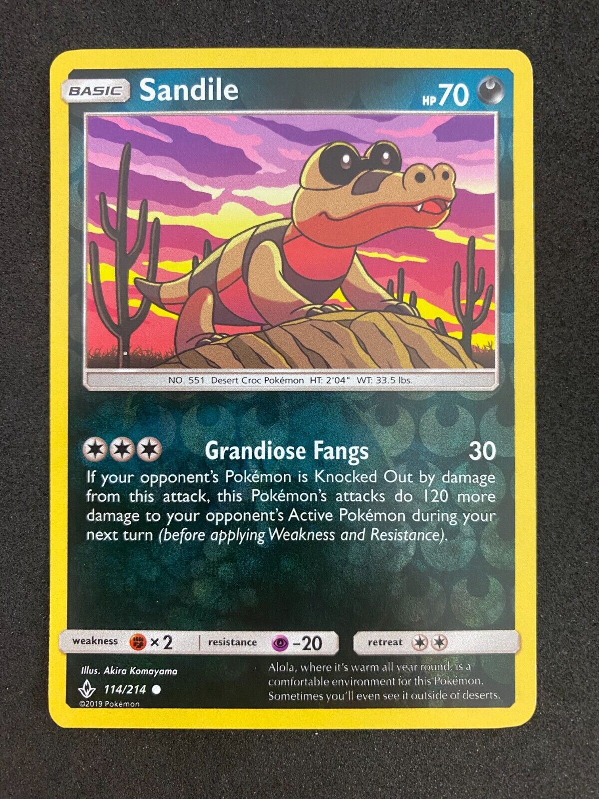 Pokemon Sandile 114/214 Unbroken Bonds Reverse Holo NM