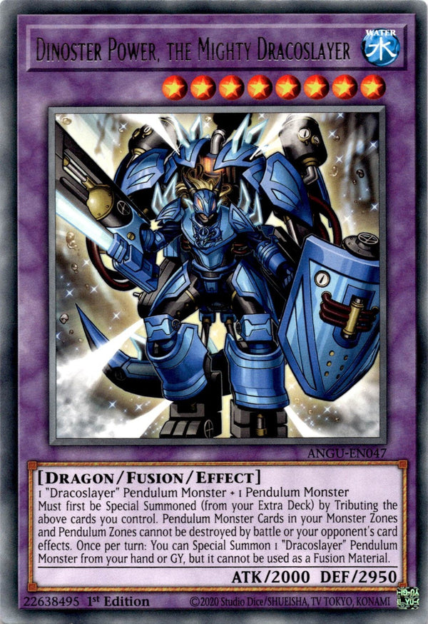 Yugioh Dinoster Power, the Mighty Dracoslayer ANGU-EN047 Rare 1st Edition NM
