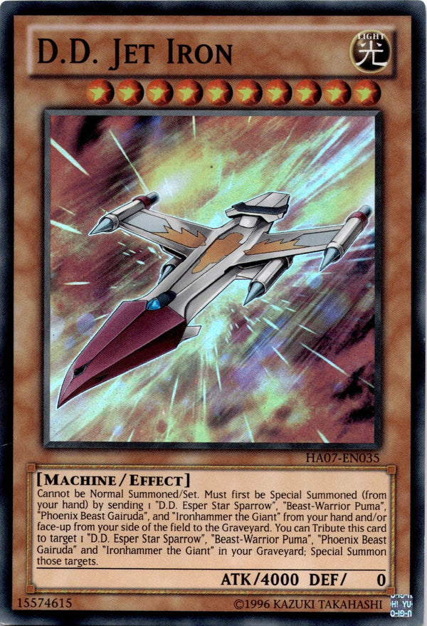 Yugioh D.D. Jet Iron HA07-EN035 Super Rare 1st/Unl Edition VLP/NM