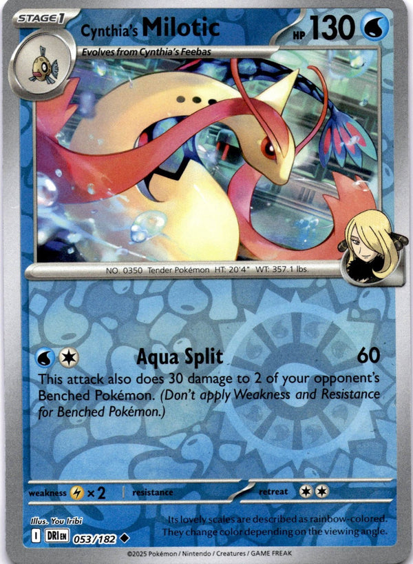 Pokemon Cynthia's Milotic 053/182 Destined Rivals Reverse Holo NM