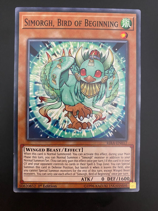 Yugioh Simorgh, Bird of Beginning RIRA-EN017 1st Edition Common NM