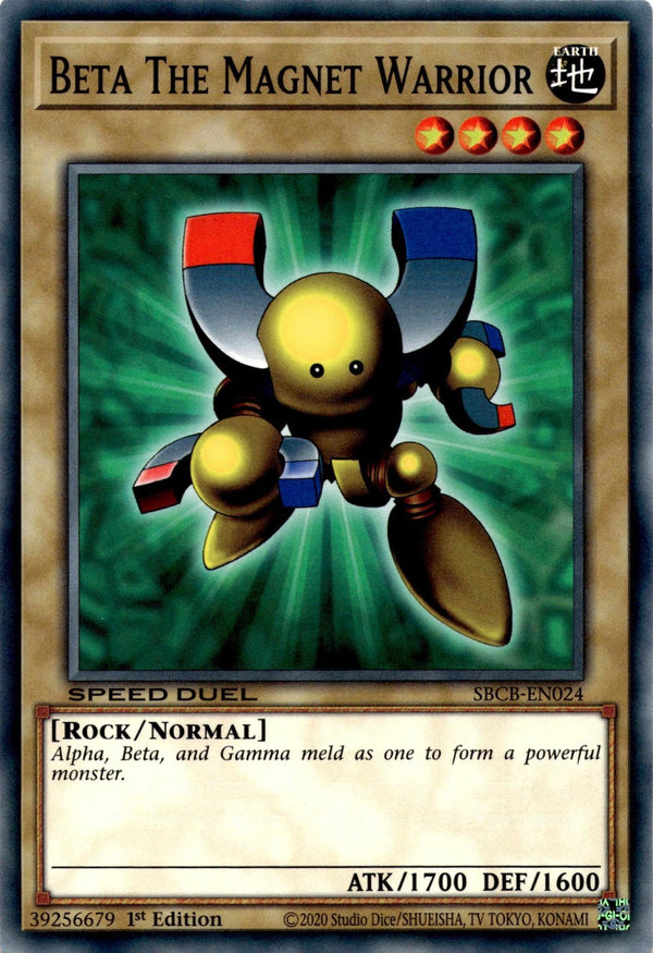 Yugioh Beta The Magnet Warrior SBCB-EN024 Speed Duel Common 1st Edition NM