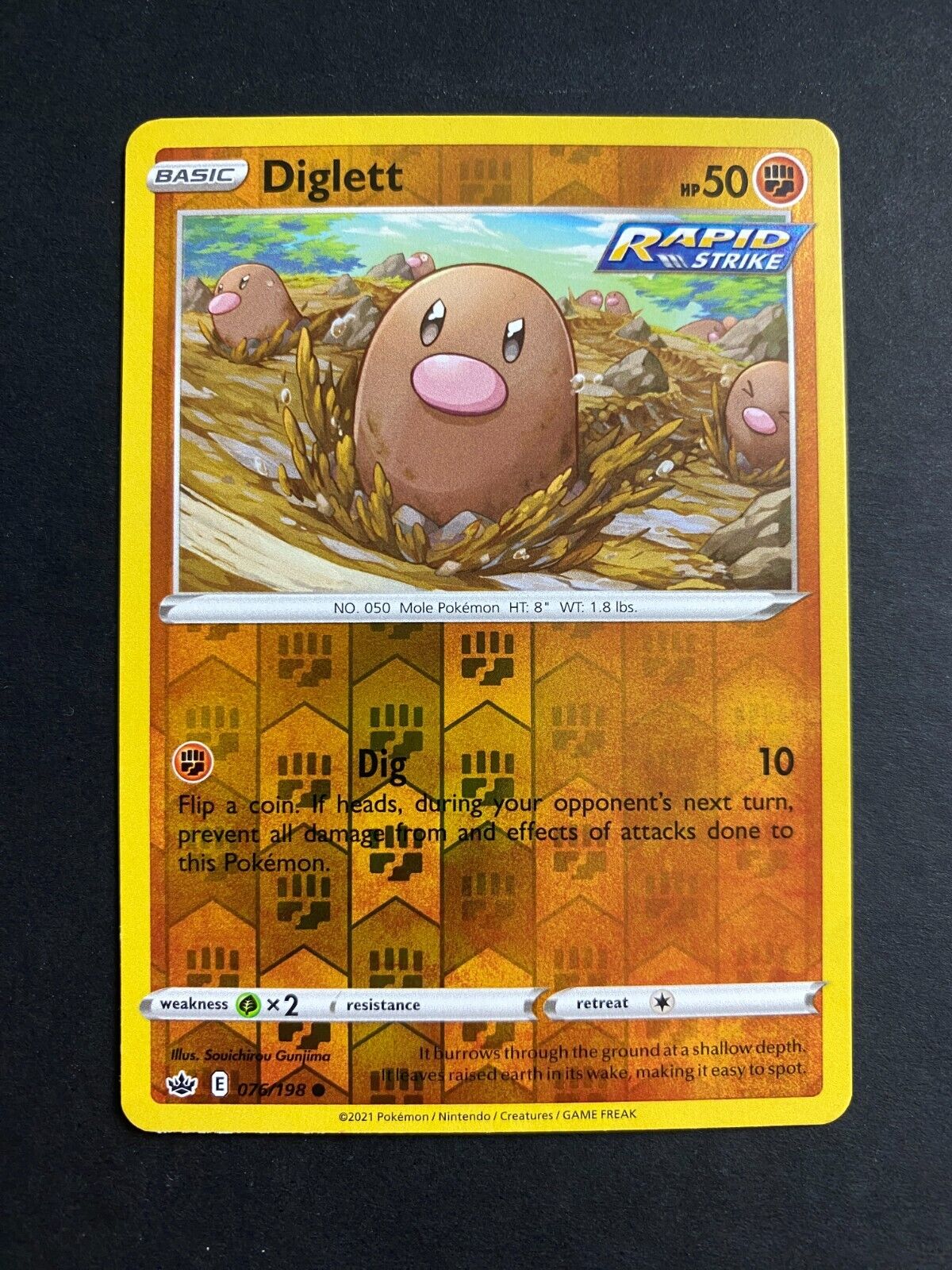 Pokemon Diglett 076/198 Chilling Reign Reverse Holo NM