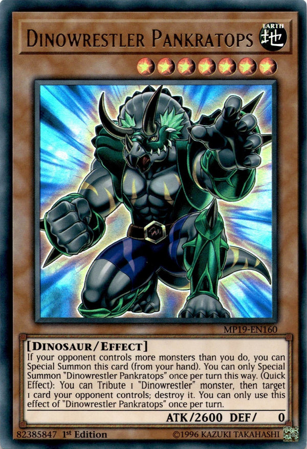 Yugioh Dinowrestler Pankratops MP19-EN160 Ultra Rare 1st Edition NM