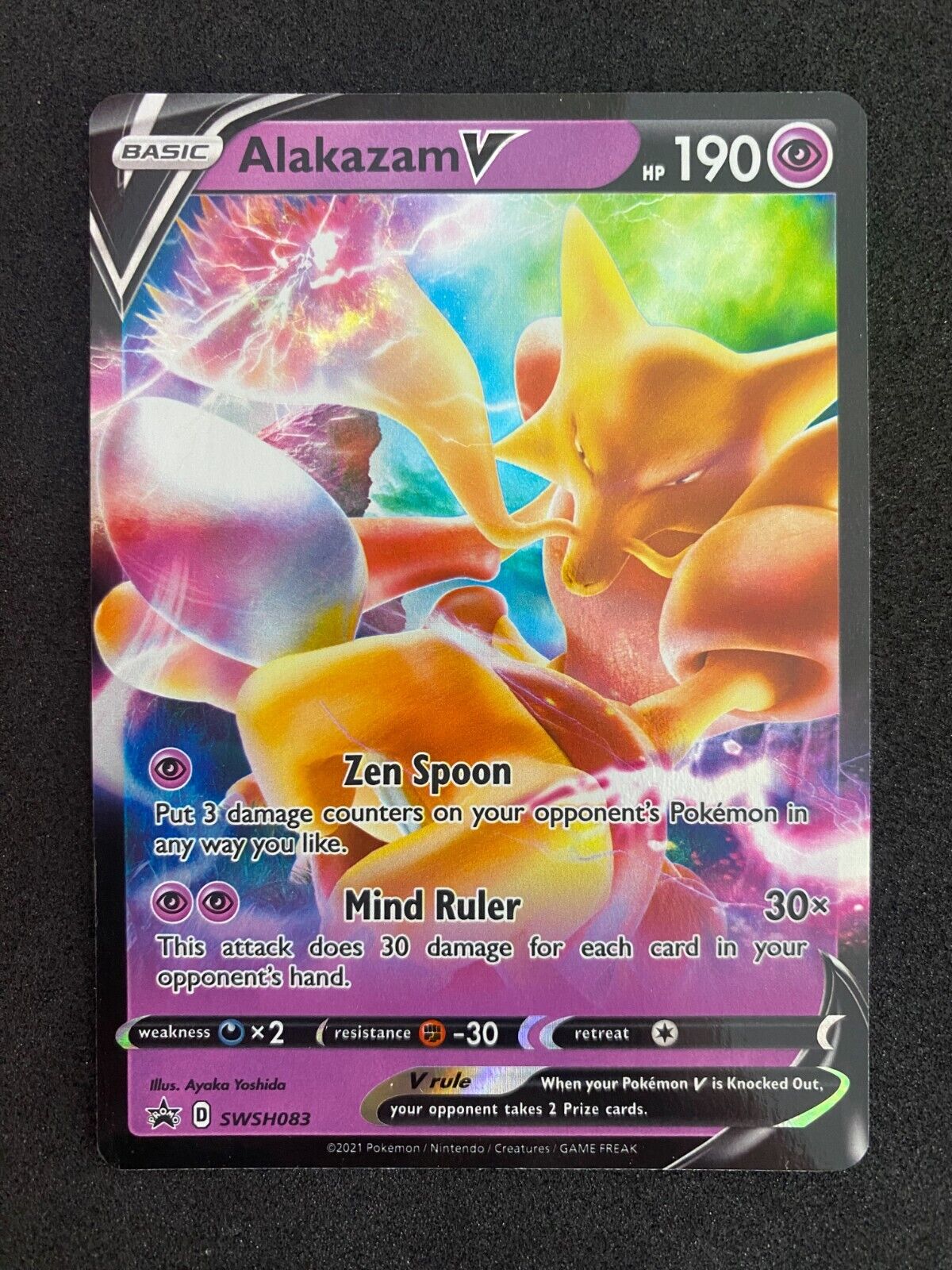 Pokemon Alakazam V Swsh083 Black Star Promos Full Art Holo NM-MINT