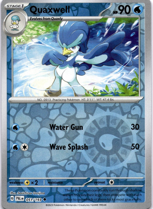 Pokemon Quaxwell 051/193 Paldea Evolved Reverse Holo NM
