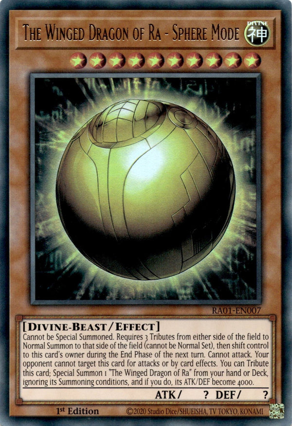 Yugioh The Winged Dragon of Ra -Sphere Mode RA01-EN007 Ultra Rare 1st Edition NM