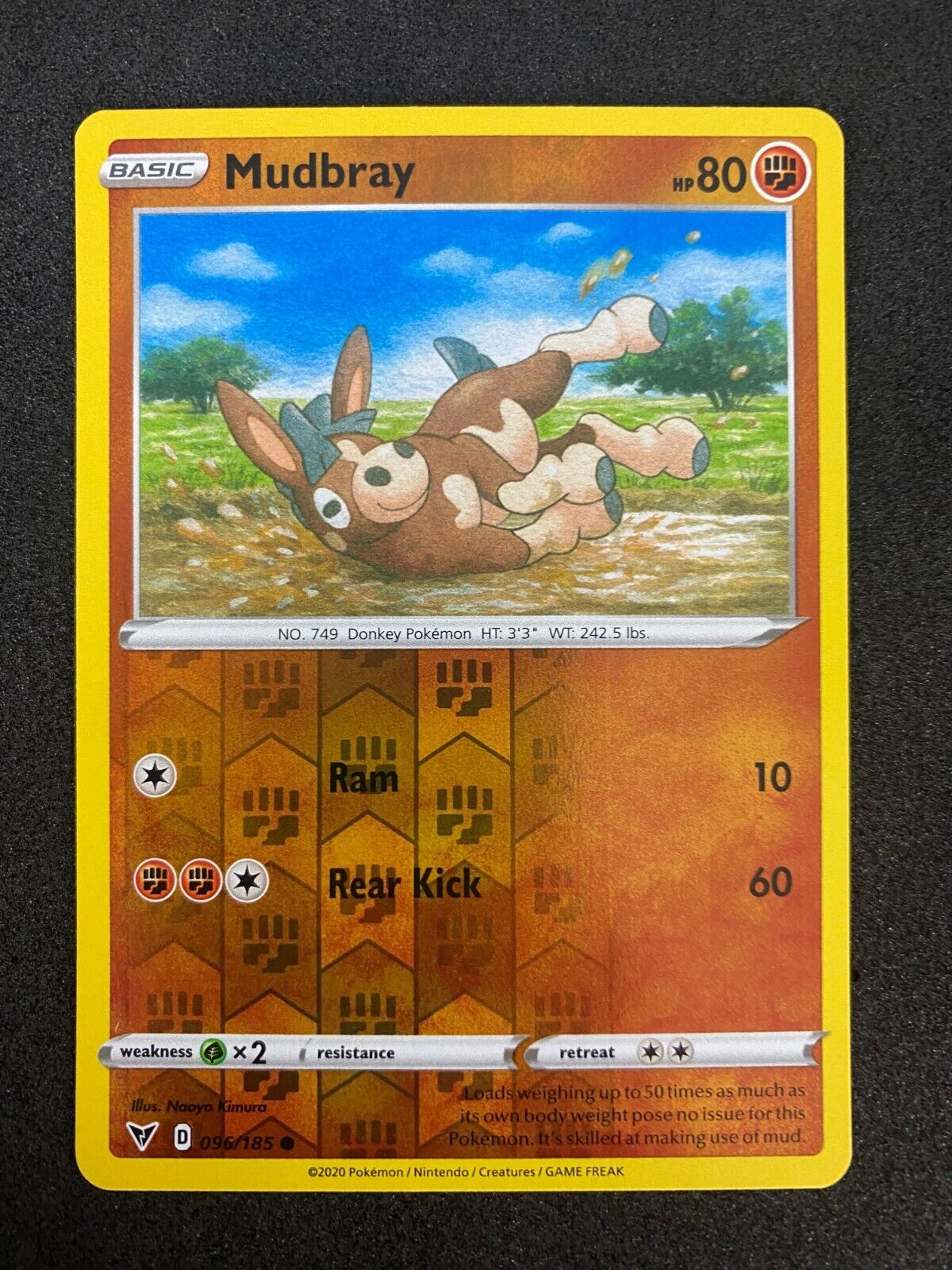 Pokemon Mudbray 096/185 Vivid Voltage Reverse Holo NM