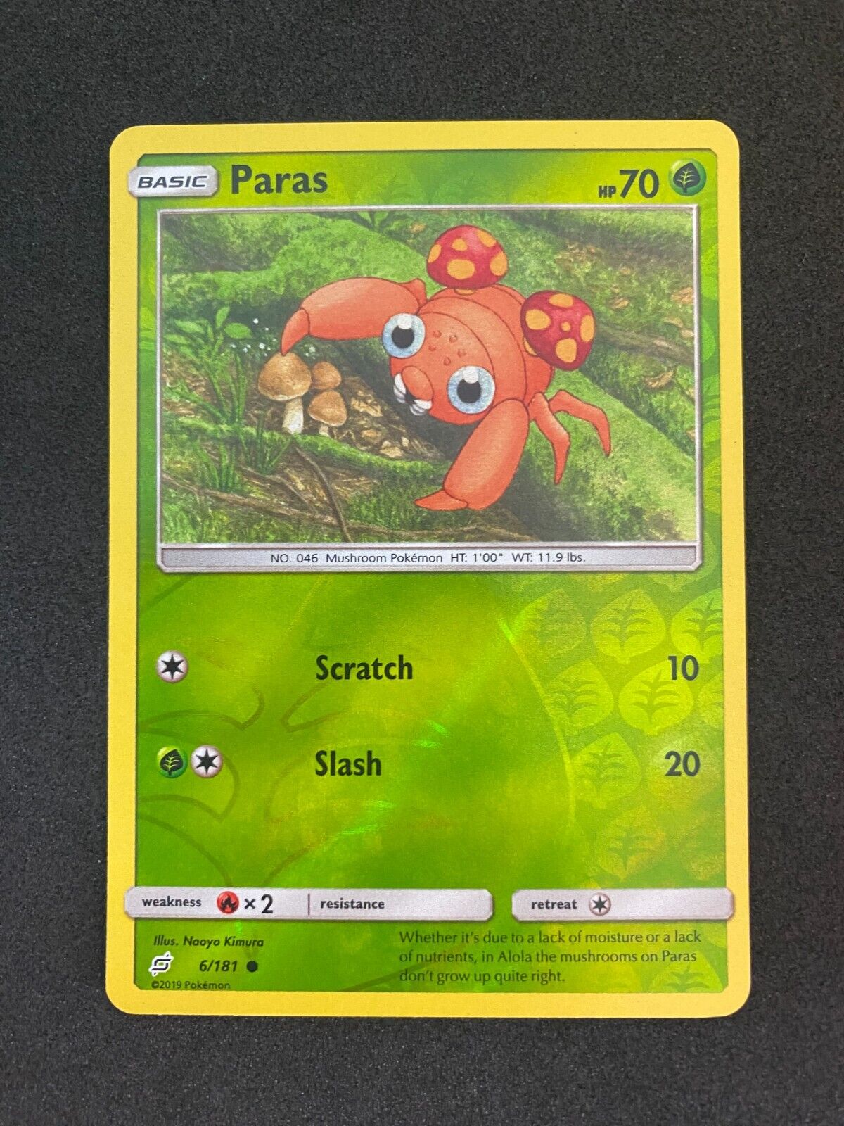 Pokemon Paras 6/181 Team Up Reverse Holo NM