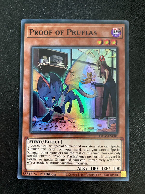 Yugioh Proof of Pruflas LIOV-EN081 Super Rare 1st Edition LP/VLP