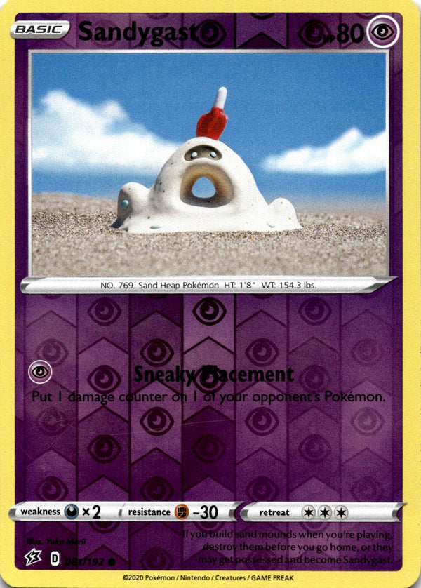 Pokemon Sandygast 081/192 Rebel Clash Reverse Holo NM